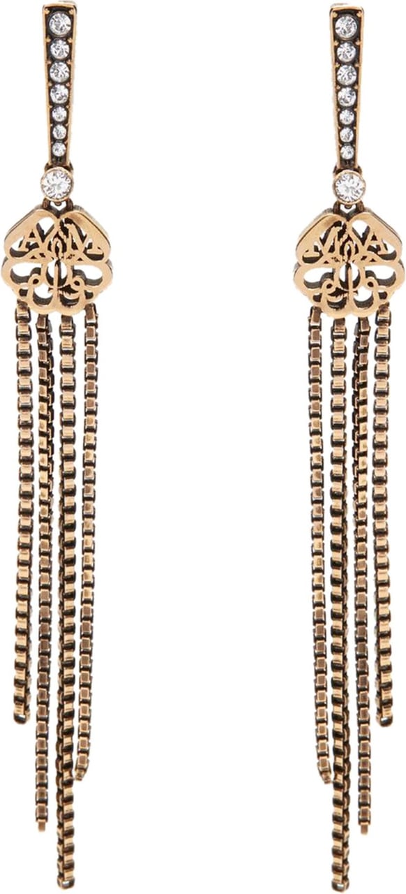 Alexander McQueen crystal-embellished drop earrings Metallic