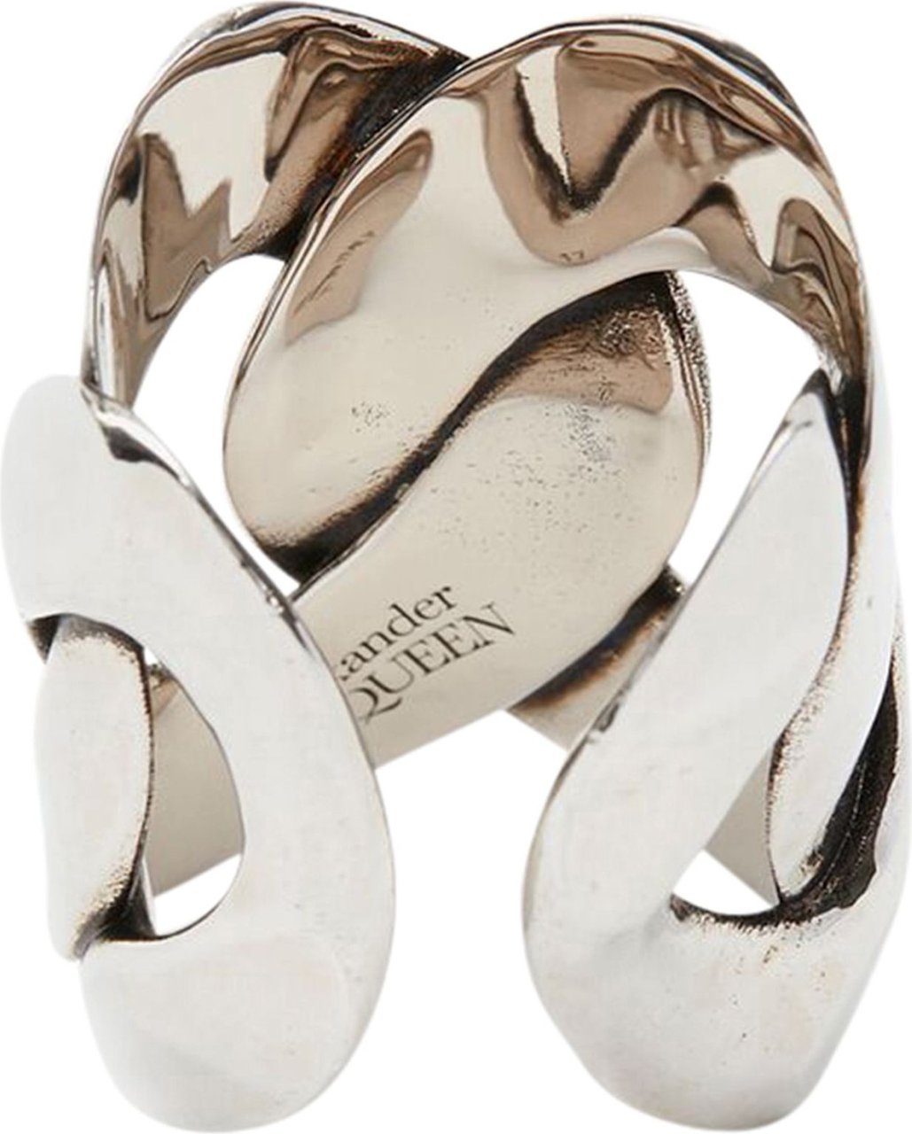 Alexander McQueen curb chain ring Metallic
