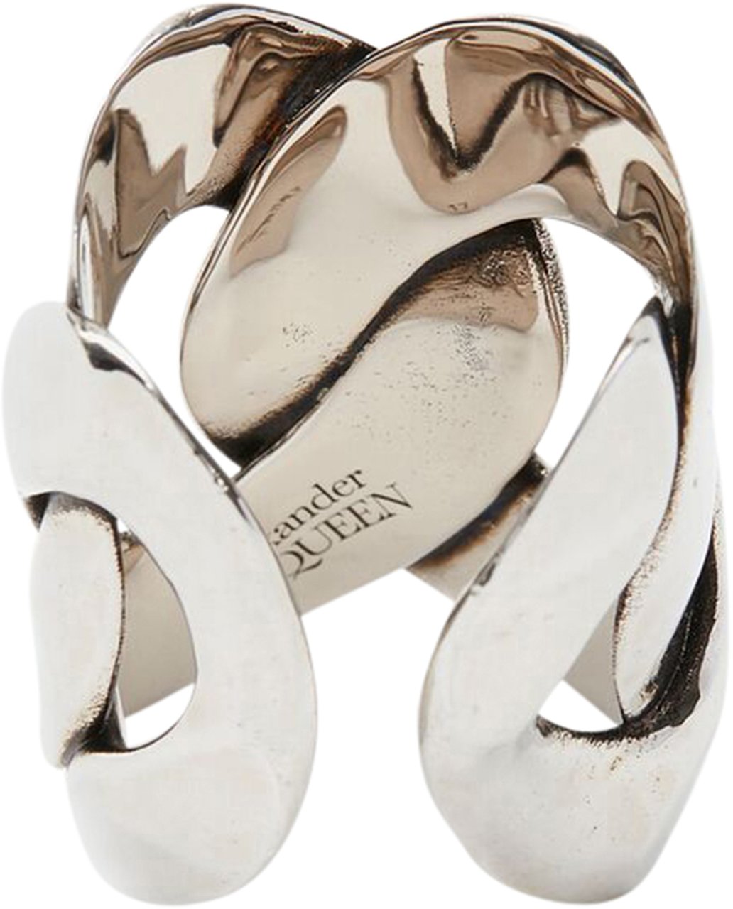 Alexander McQueen curb chain ring Metallic