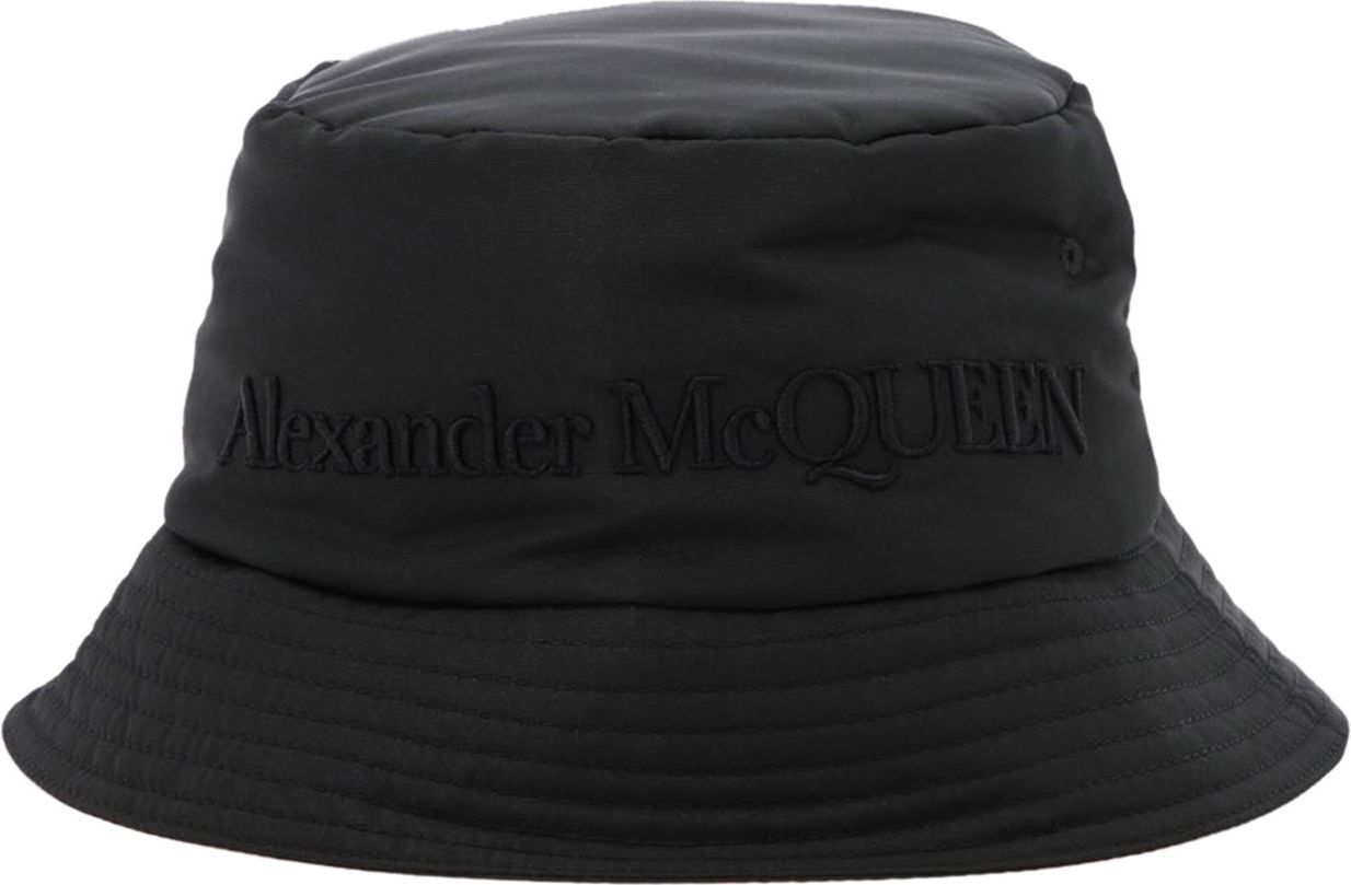 Alexander McQueen logo-embroidered bucket hat Zwart
