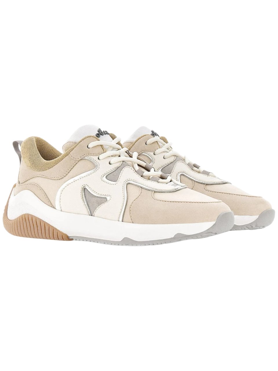 HOGAN Sneakers H597 In Camoscio Panna E Beige Wit