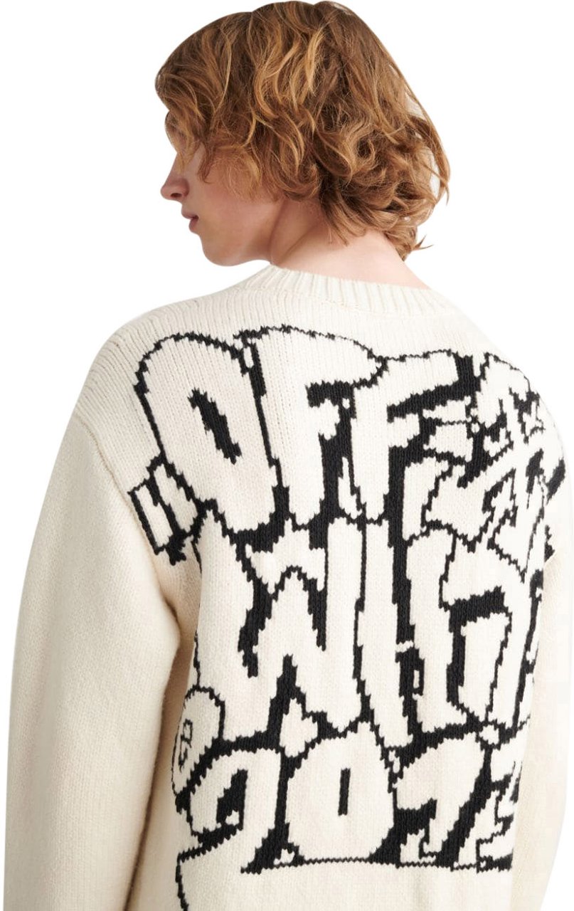 OFF-WHITE graphic-intarsia jumper Wit