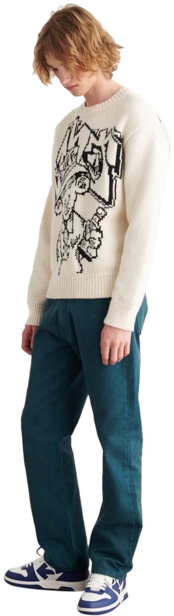 OFF-WHITE graphic-intarsia jumper Wit