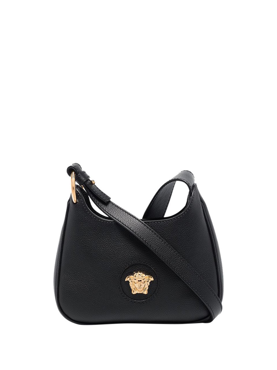 Versace La Medusa leather shoulder bag Zwart