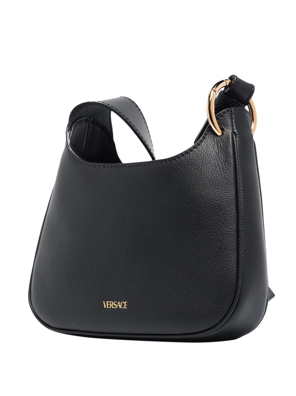 Versace La Medusa leather shoulder bag Zwart