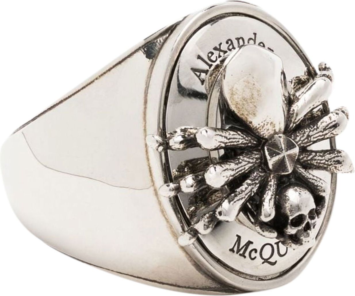 Alexander McQueen Spider Skull signet ring Metallic