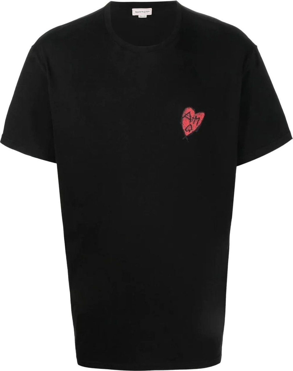 Alexander McQueen heart patch T-shirt Zwart