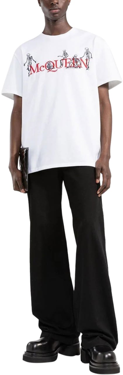 Alexander McQueen embroidered skeleton logo T-shirt Divers