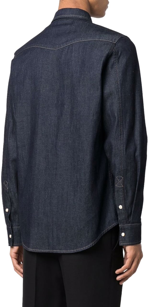 Alexander McQueen denim button-up shirt Blauw