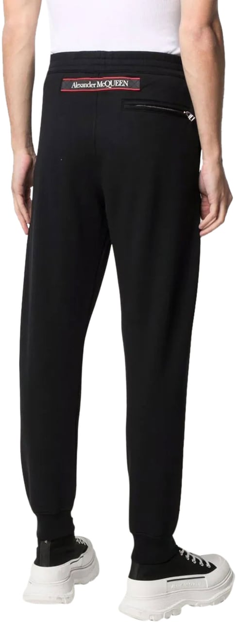 Alexander McQueen logo-tape straight-leg track pants Zwart