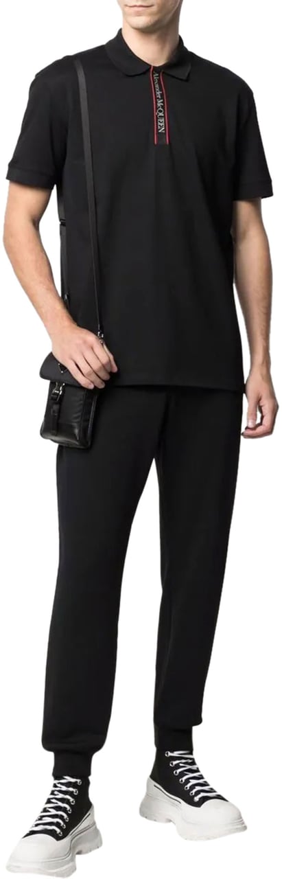 Alexander McQueen logo-tape straight-leg track pants Zwart