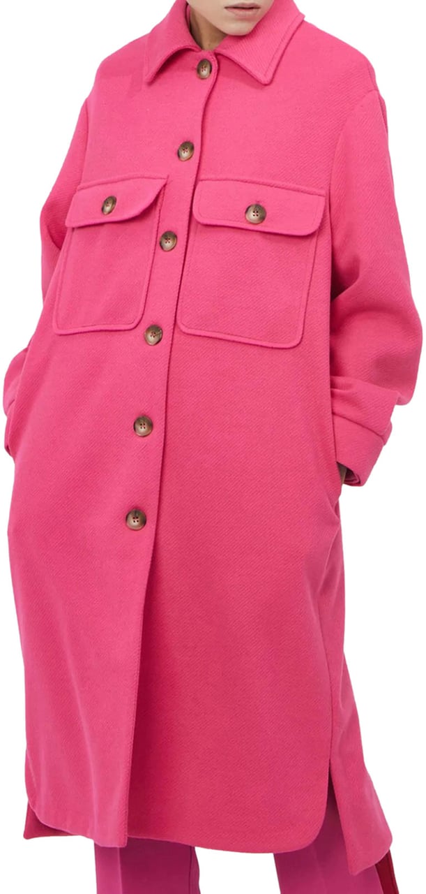 Silvian Heach Long Coat Silvian Hotpink Roze