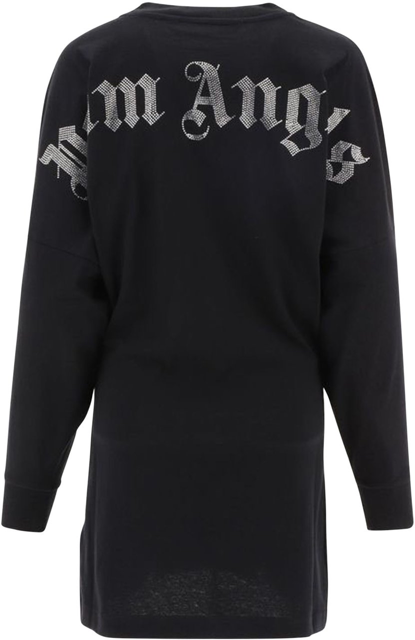 Palm Angels glitter-logo jumper dress Zwart