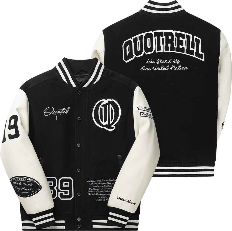 Quotrell University Jacket | Black / White Zwart