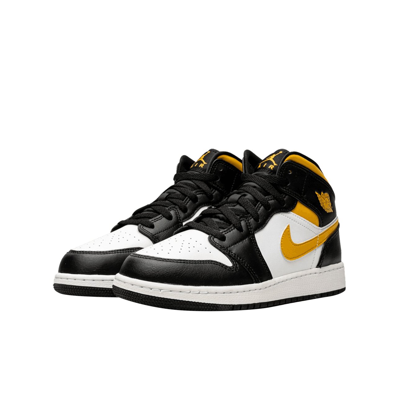 Nike Air Jordan 1 Mid White Pollen Black (GS) Divers
