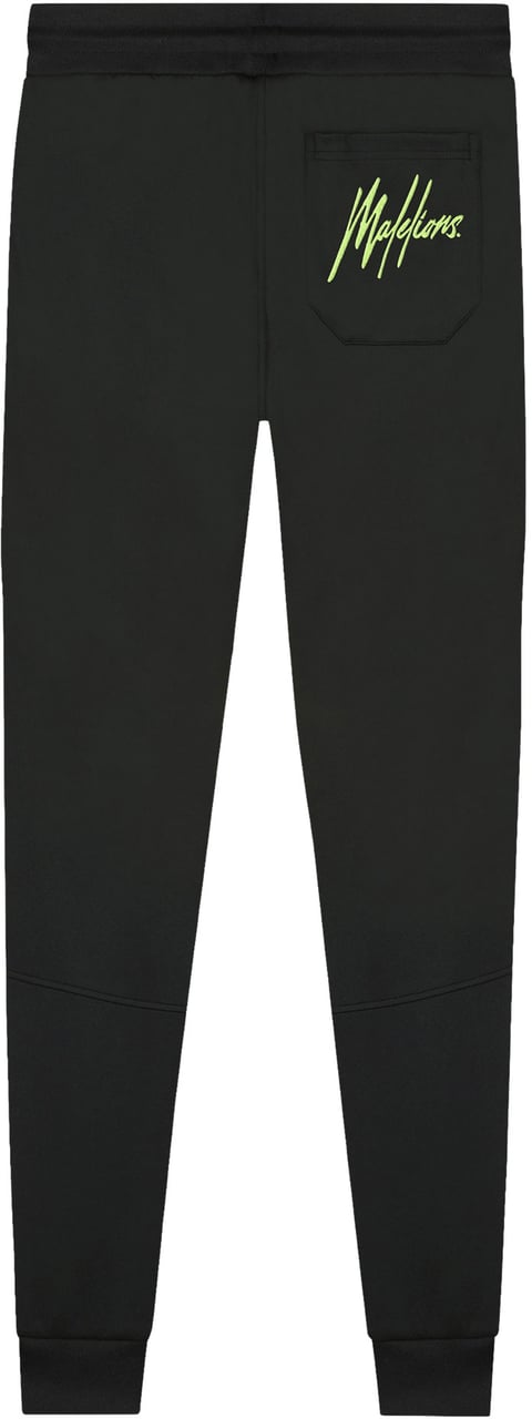 Malelions Champion Trackpants - Black/Lime Zwart