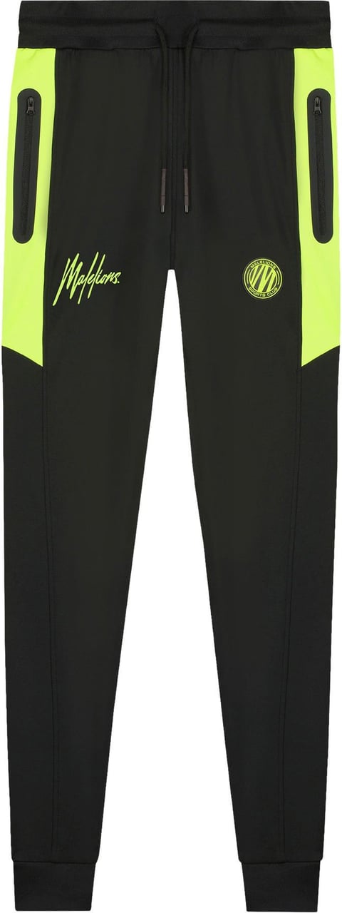 Malelions Champion Trackpants - Black/Lime Zwart