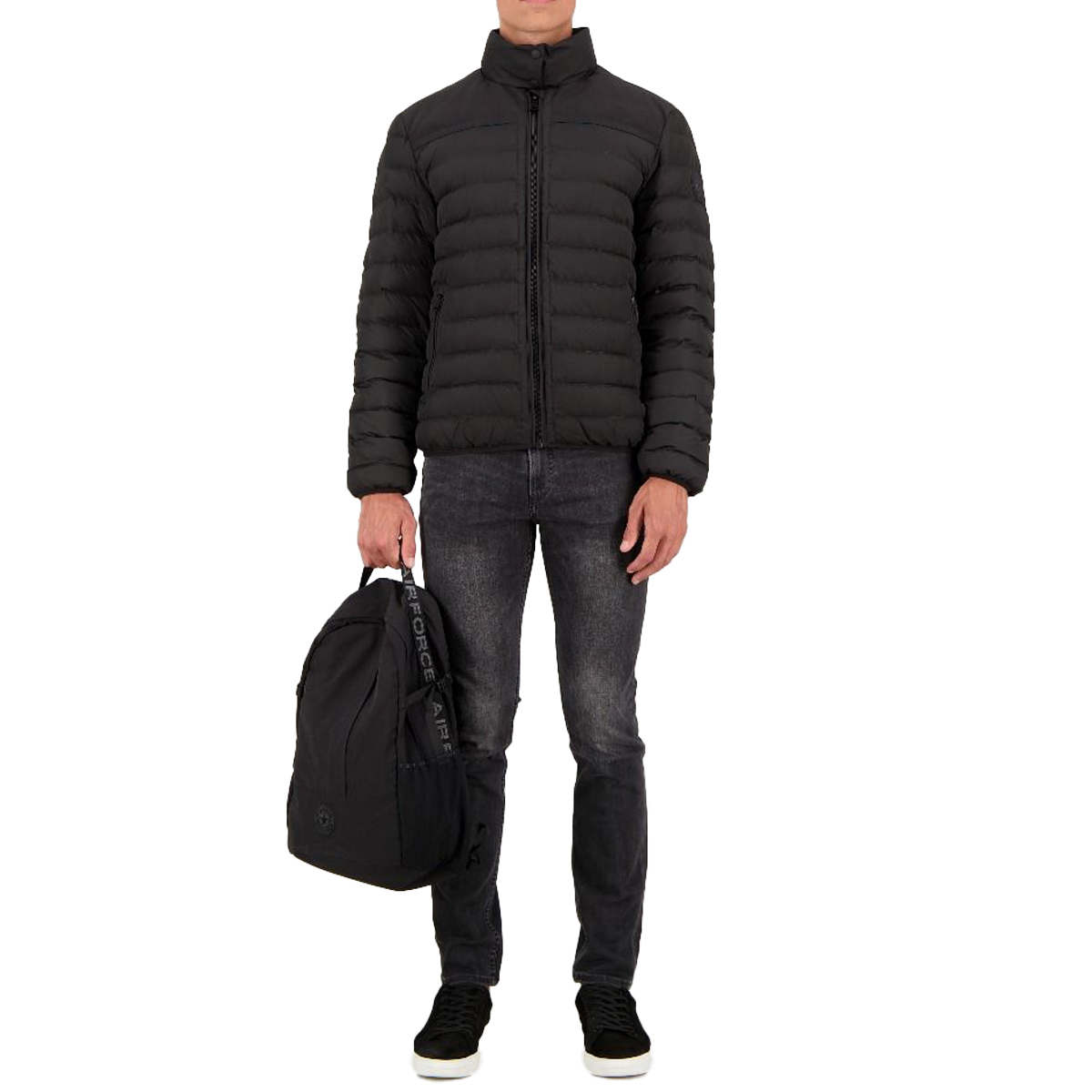 Airforce Hooded Padded Jacket Zwart