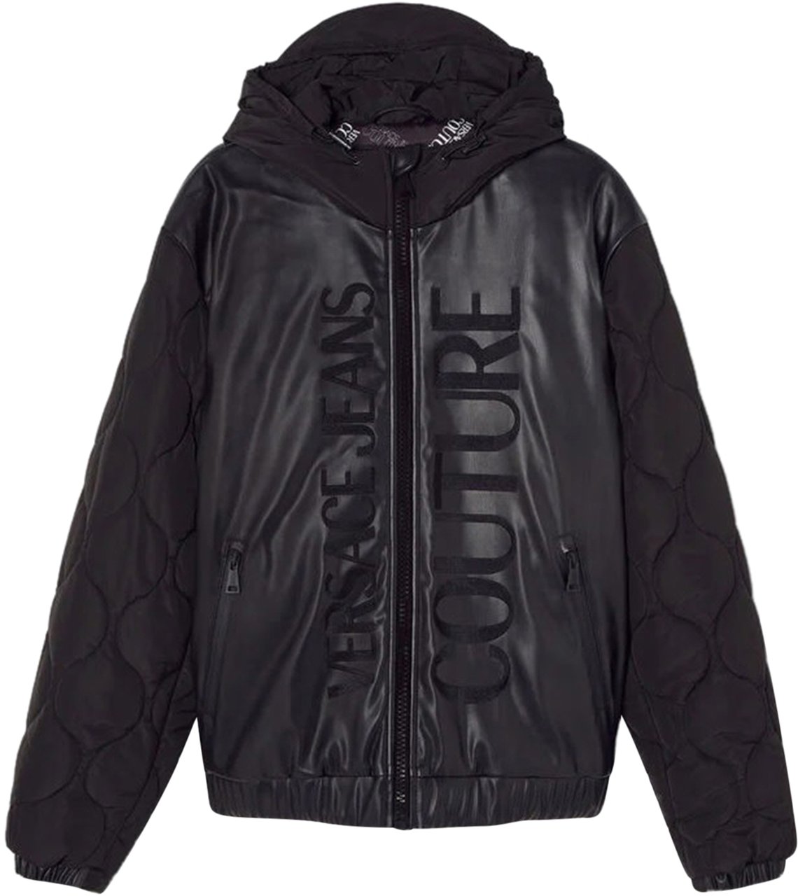 Versace Jeans Couture Faux Leather Jacket Black Zwart