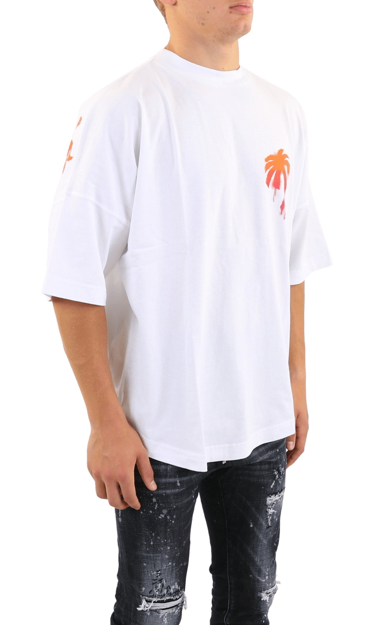 Palm Angels Palm Tree-print cotton T-shirt Wit