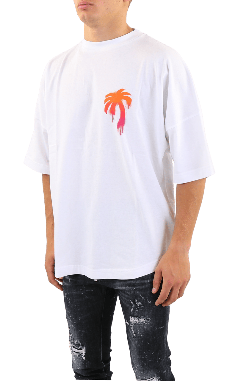 Palm Angels Palm Tree-print cotton T-shirt Wit