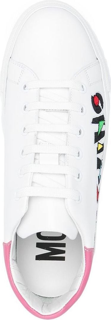 Moschino Embroidered Logo Sneakers Wit