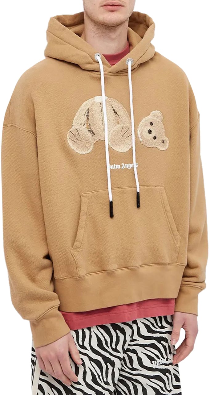 Palm Angels bear-print hoodie Beige