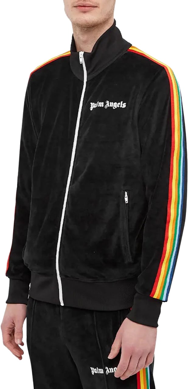 Palm Angels Rainbow Chenille Track Jacket Zwart