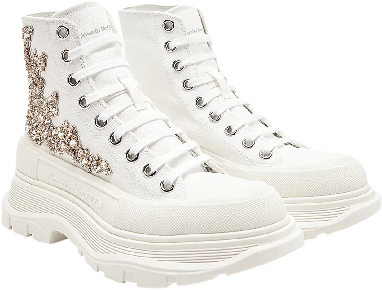 Alexander McQueen crystal embellished boots Wit