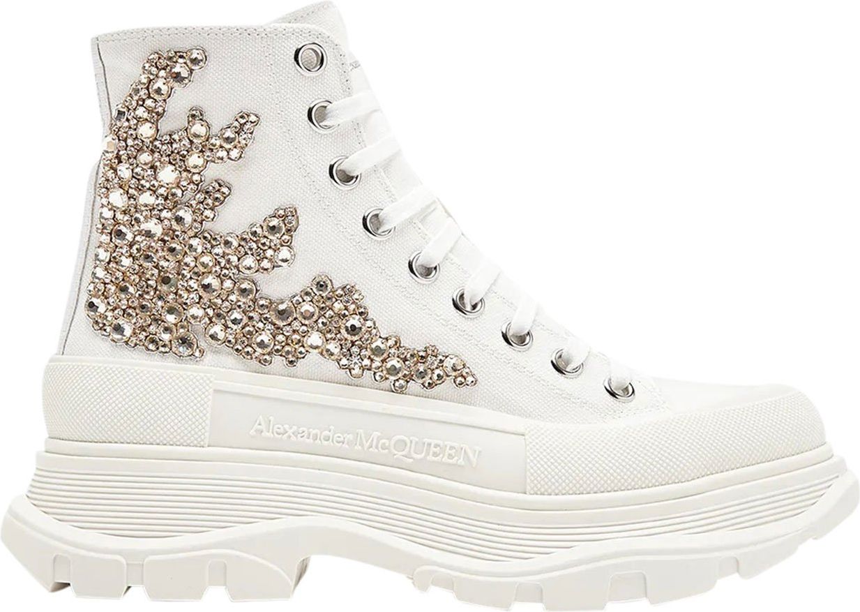 Alexander McQueen crystal embellished boots Wit