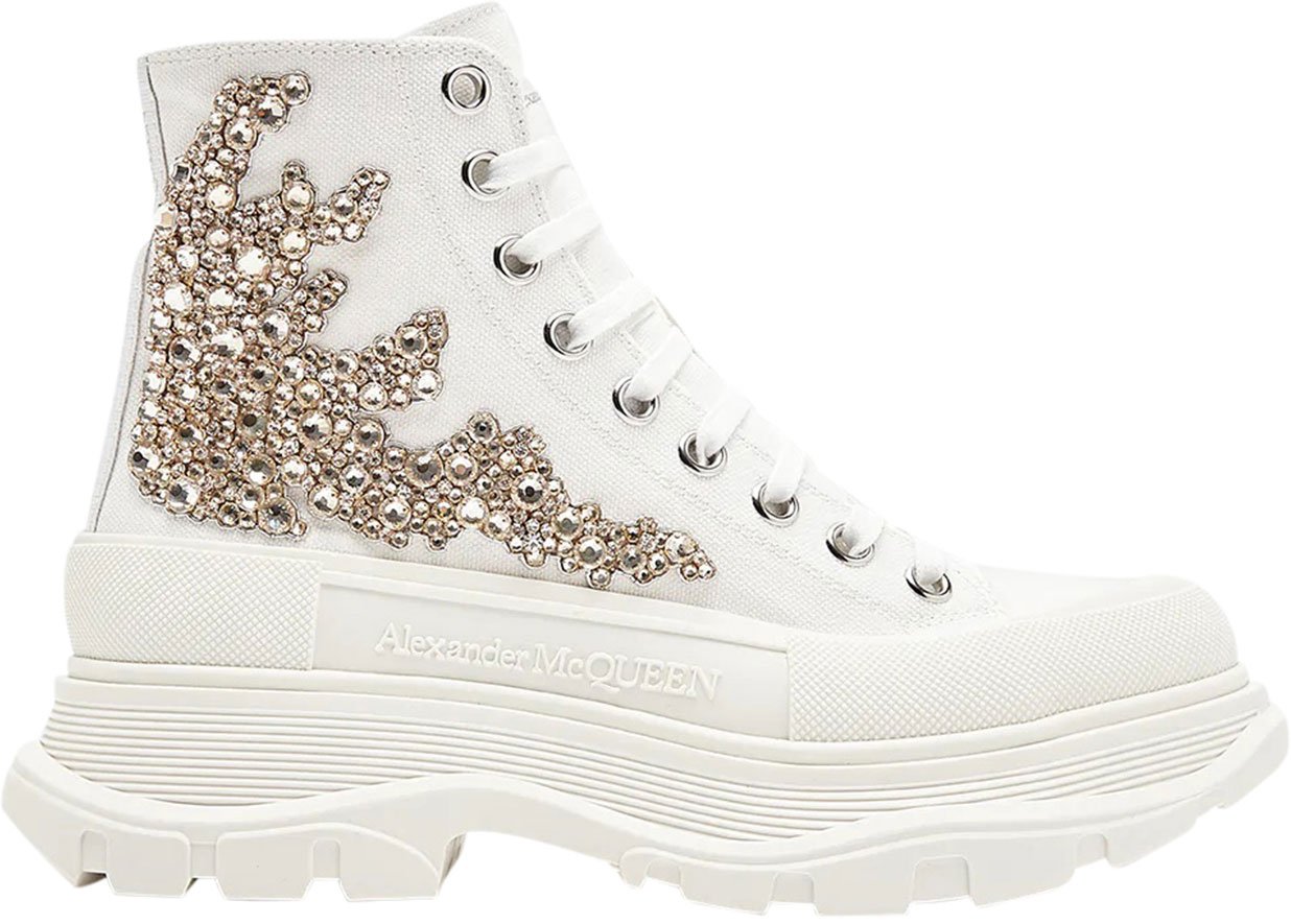 Alexander McQueen crystal embellished boots Wit