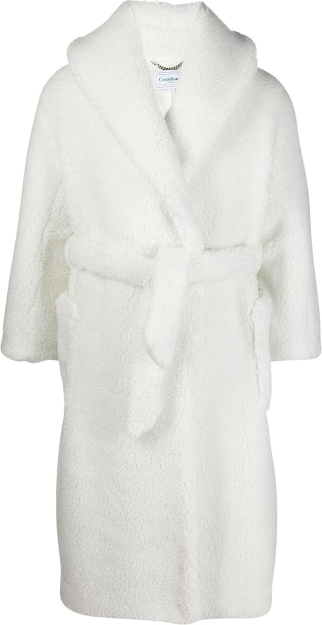 Casablanca teddy-texture bathrobe Wit