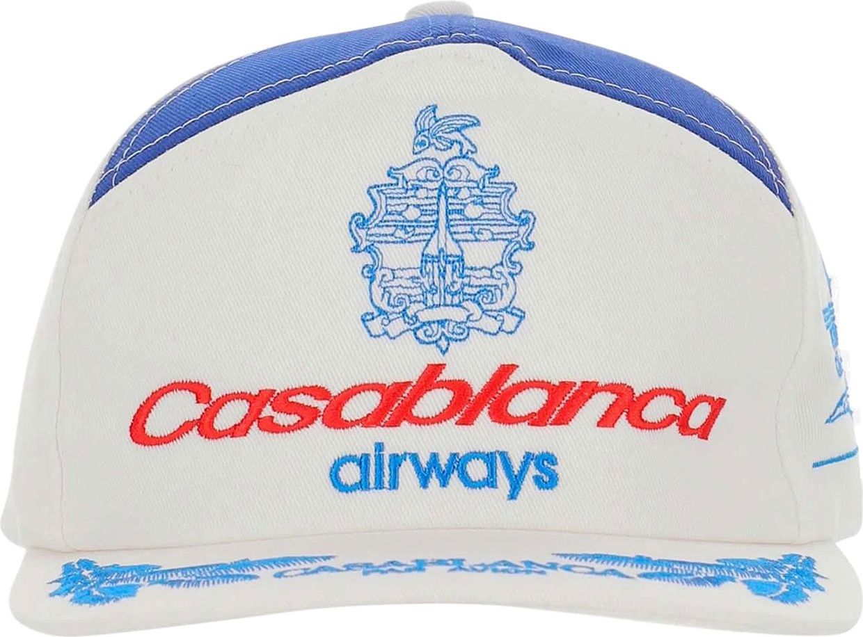 Casablanca logo-embroidered cotton cap Wit