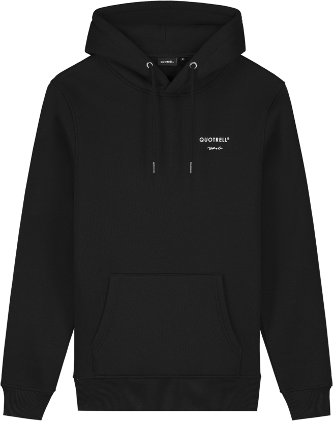 Quotrell Brooklyn Hoodie | Black / White Zwart