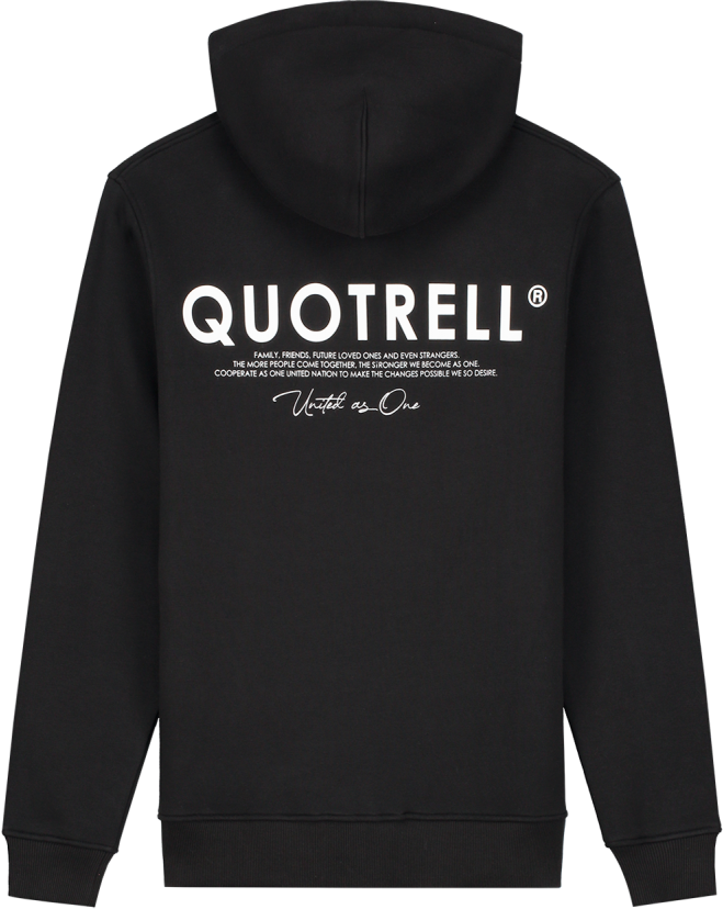 Quotrell Brooklyn Hoodie | Black / White Zwart