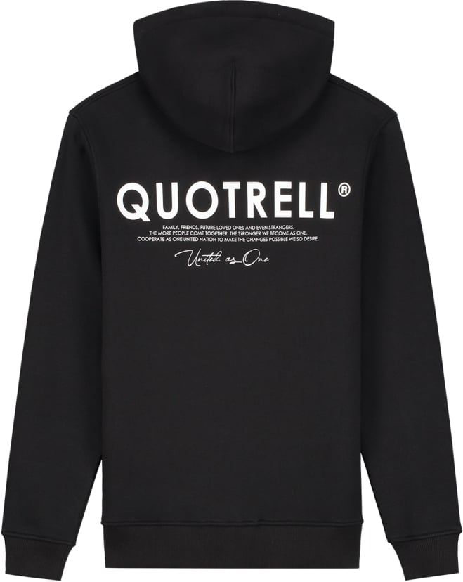 Quotrell Brooklyn Hoodie | Black / White Zwart