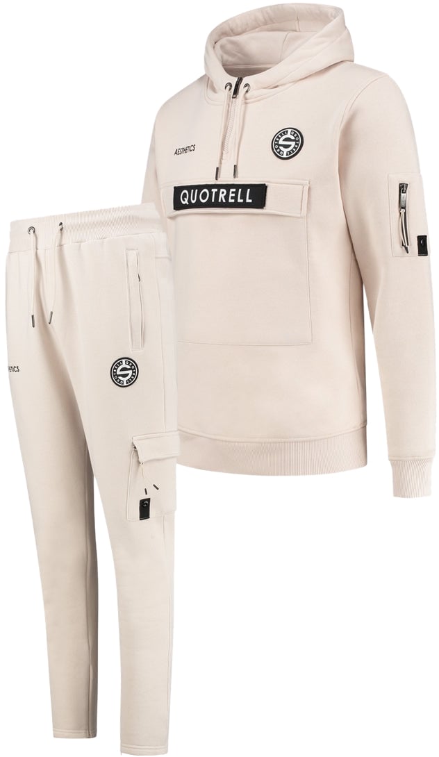 Quotrell Qatar Hoodie + Pants (set) | Beige Beige