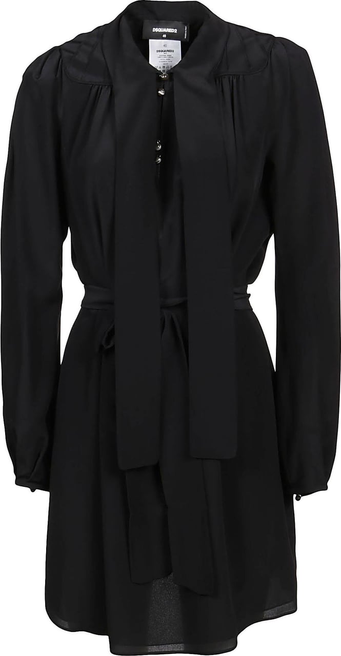 Dsquared2 Bow Mini Dress Black Zwart