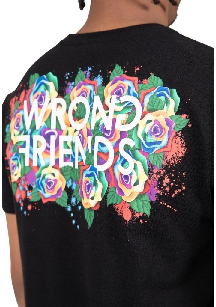 Wrong Friends TAMBA ROSES T-SHIRT - BLACK Zwart