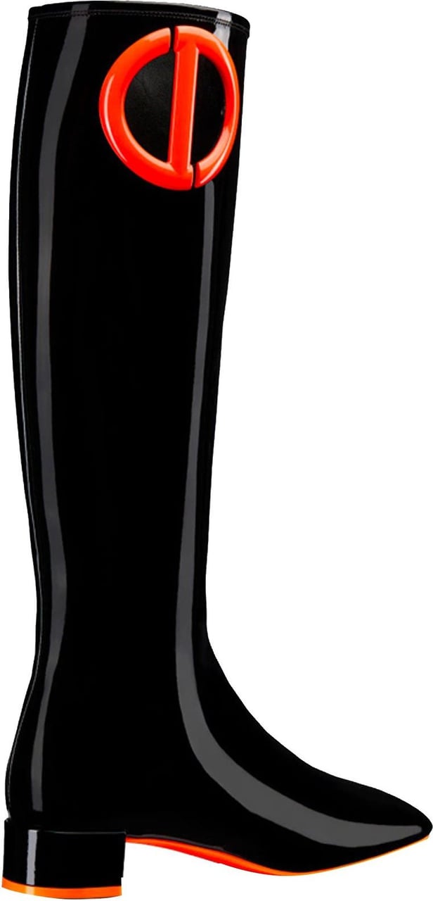 Dior Dior Patent Leather Knee Boots Zwart