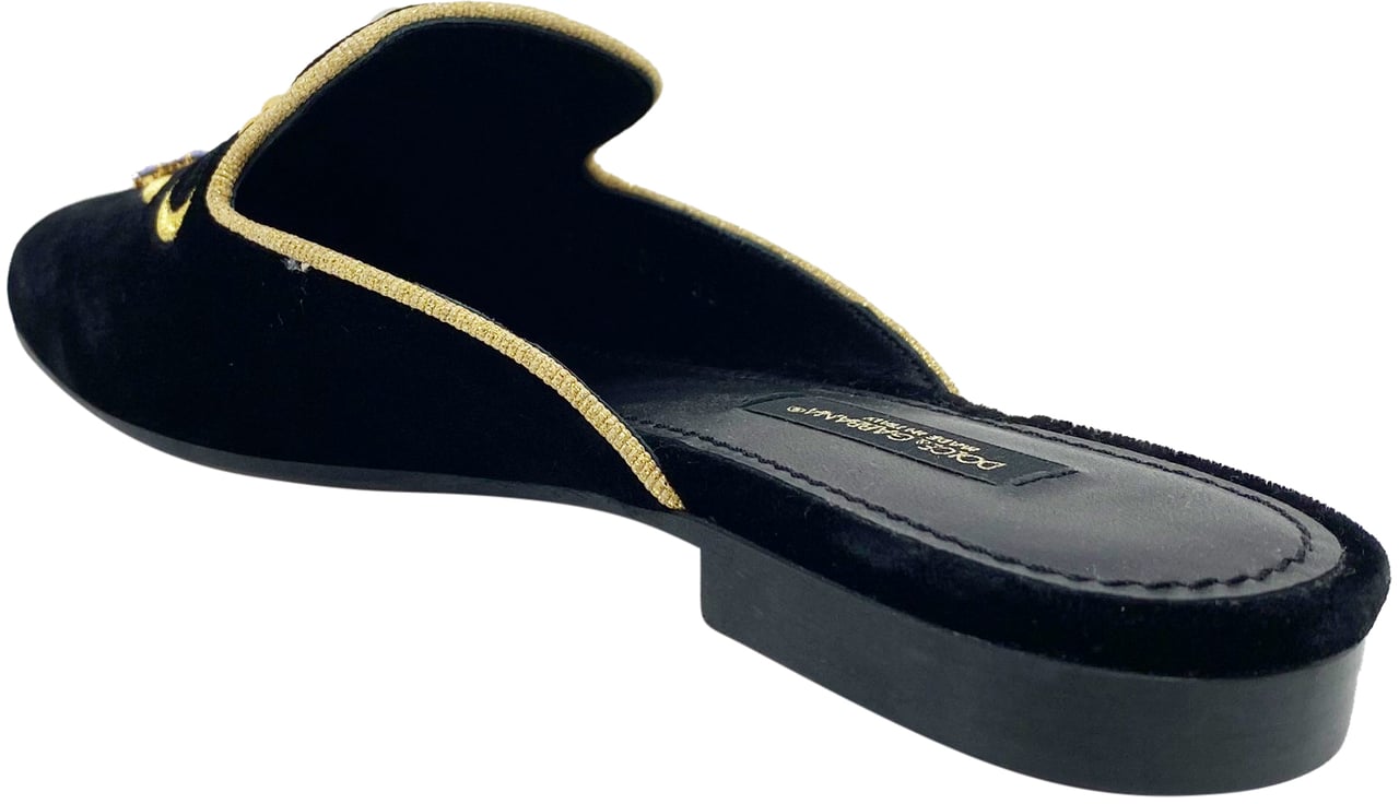 Dolce & Gabbana Dolce & Gabbana Velvet Mules Zwart