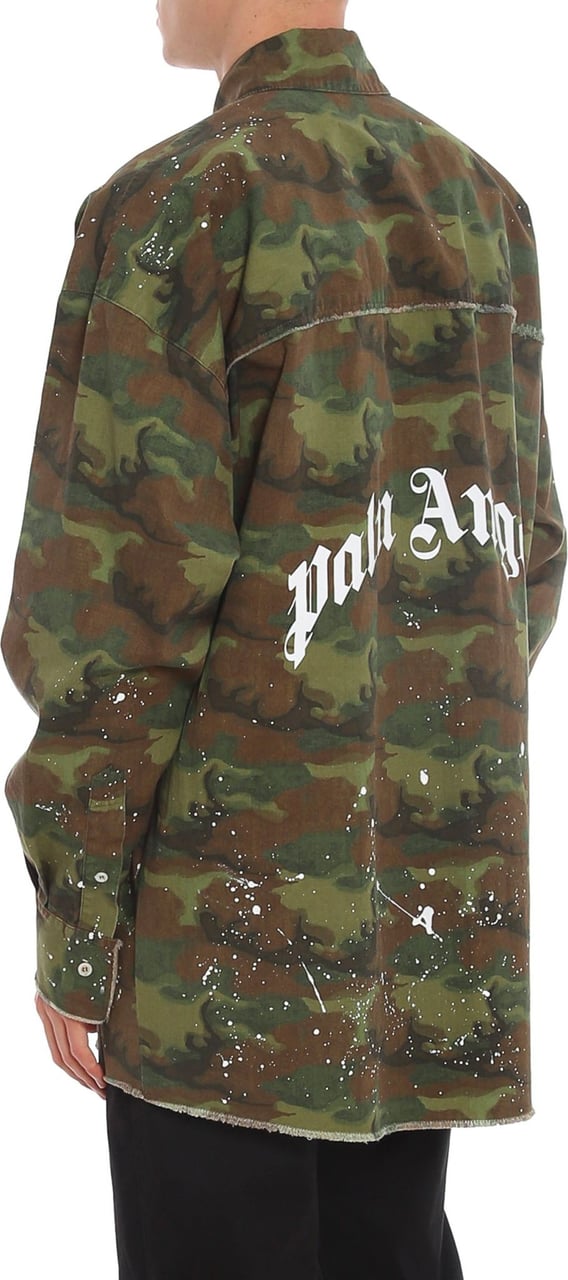 Palm Angels Palm Angels Camouflage Print Shirt Groen