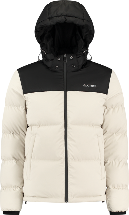 Quotrell Utah Puffer Jacket | Beige / Black Beige