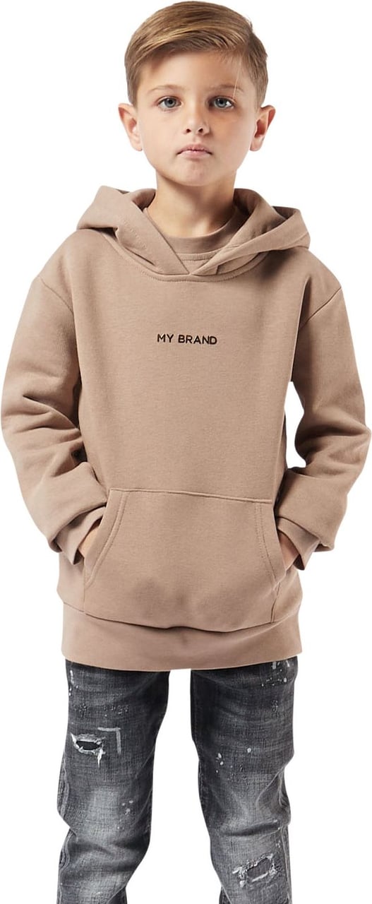 My Brand back embroidery hoodie Beige