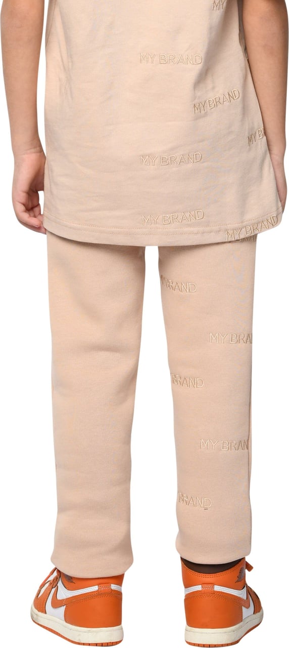 My Brand all over embroidery jogging pants Beige