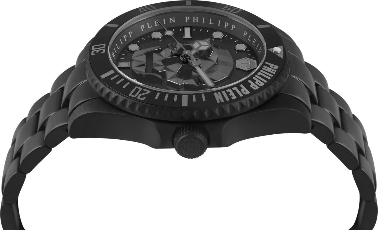 Philipp Plein PWOAA0922 The $kull Diver horloge 44 mm Zwart