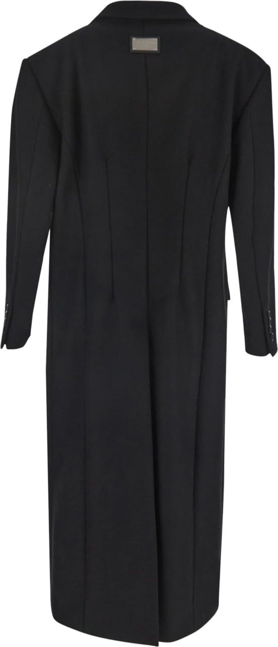 Dolce & Gabbana Black Wool Coat Zwart