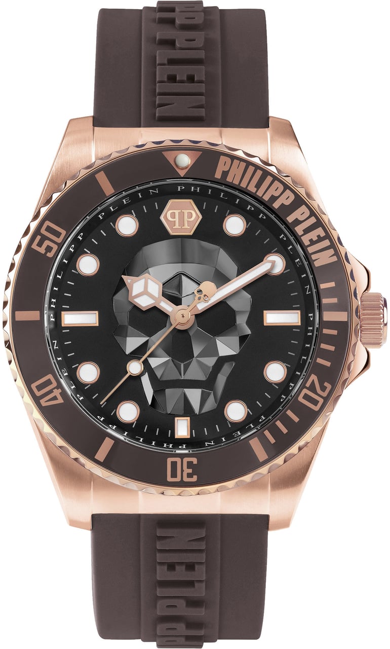 Philipp Plein PWOAA0322 The $kull Diver horloge 44 mm Zwart