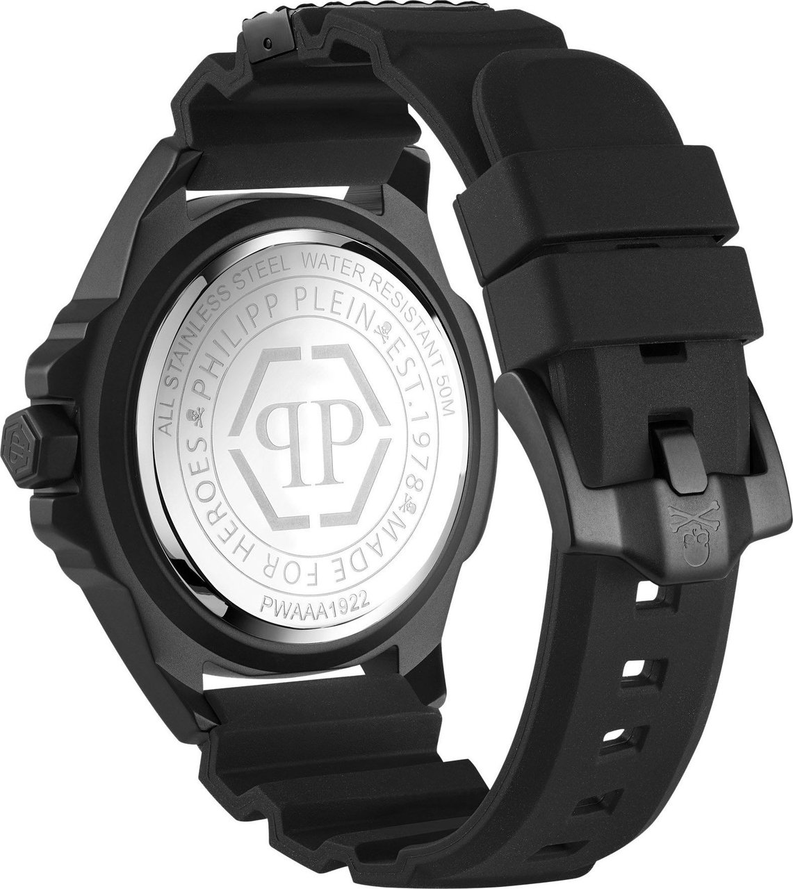 Philipp Plein PWAAA1922 The $kull Carbon Fiber horloge 44 mm Geel
