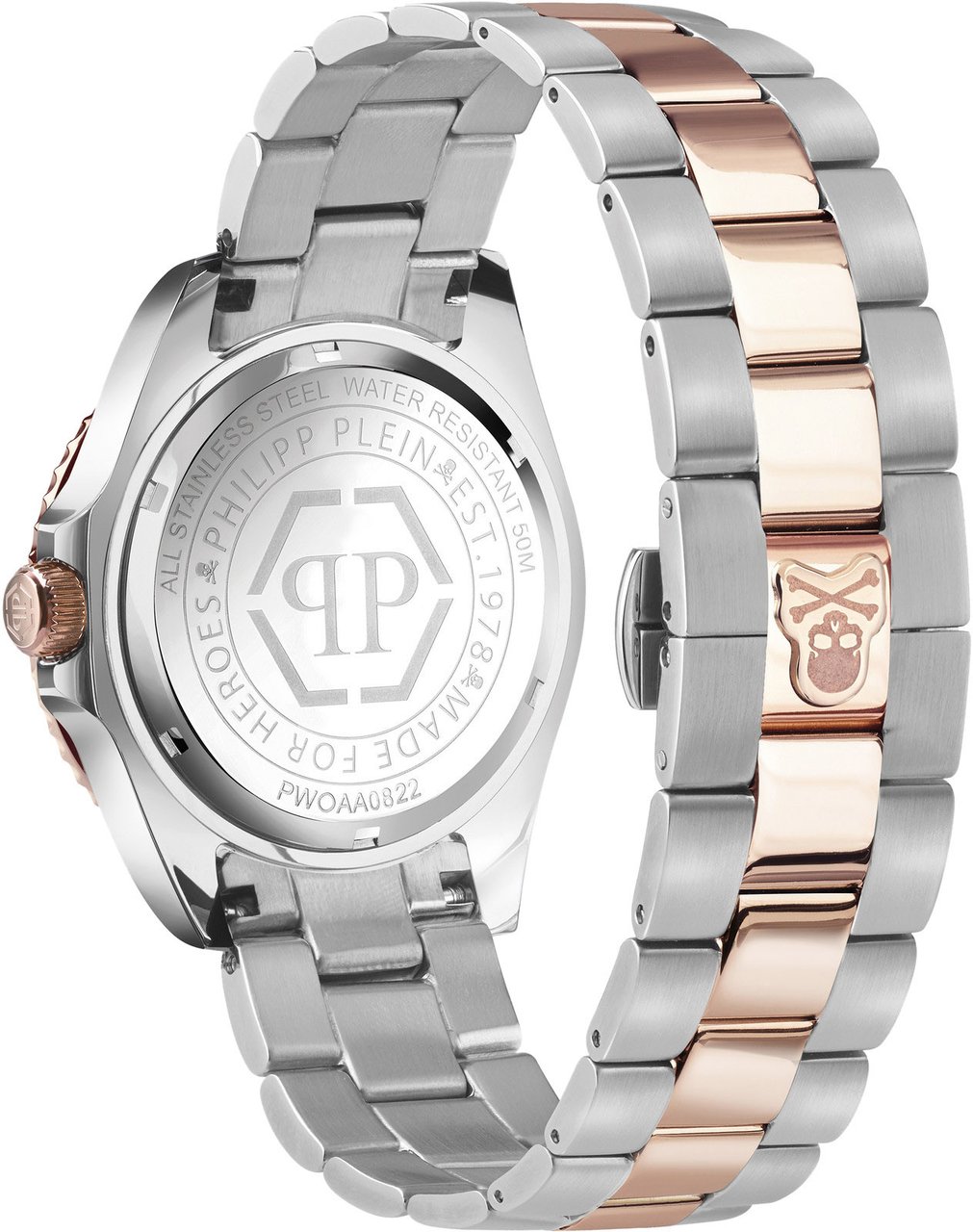 Philipp Plein PWOAA0822 The Skull Diver horloge 44 mm Zwart